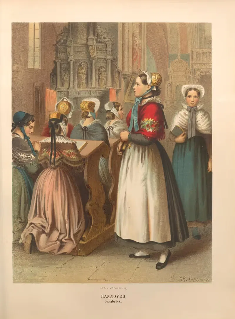 Немецкие народные костюмы Pl.05 by Альберт Кретшмер, 1870 — digital art print download
