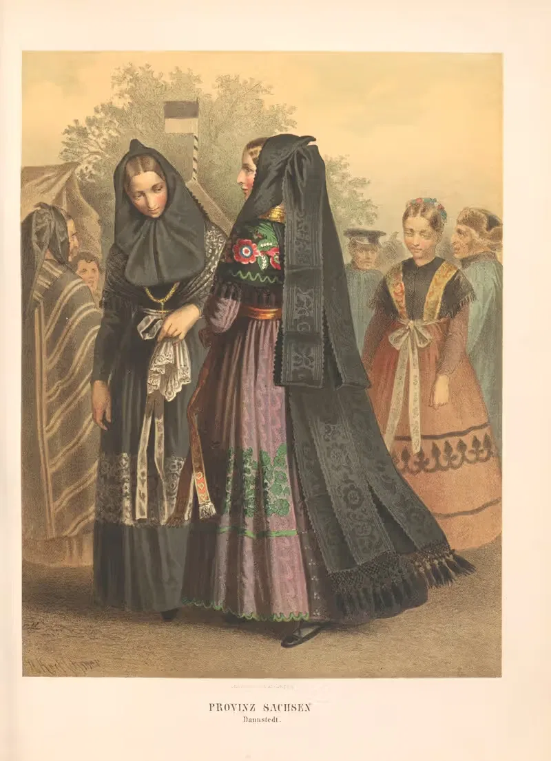 Немецкие народные костюмы, Пл.11 by Альберт Кретшмер, 1870 — digital art print download