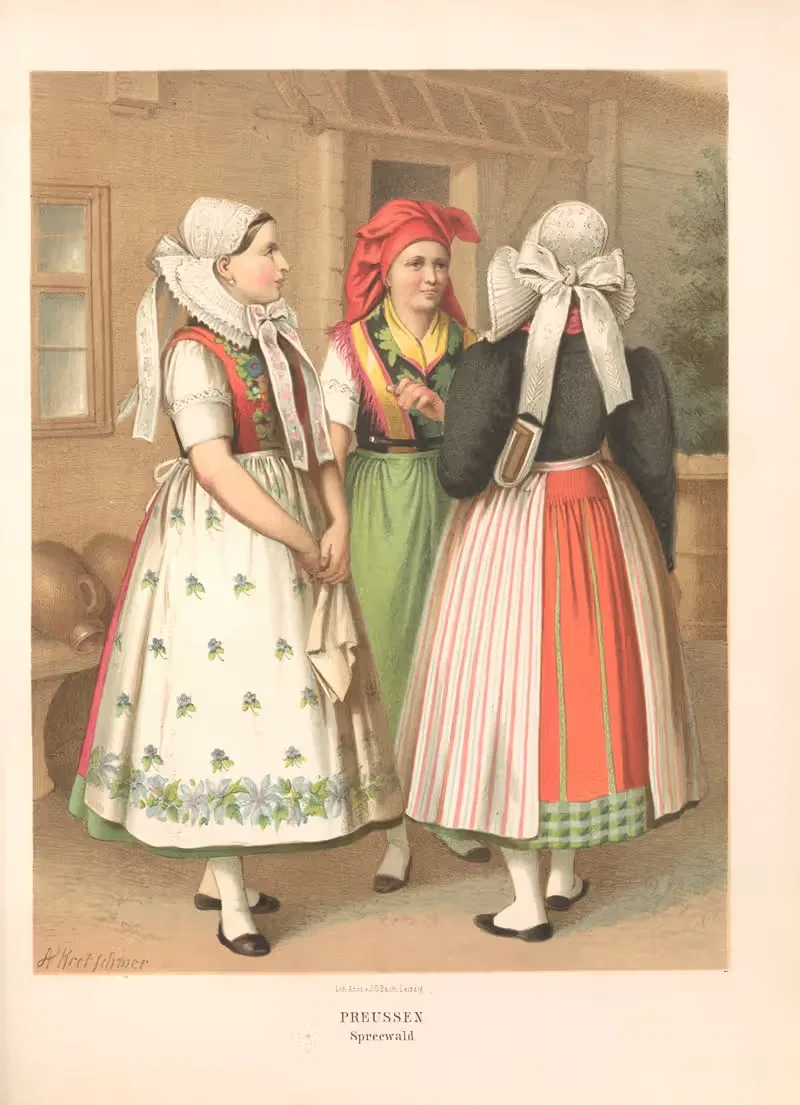 Немецкие народные костюмы Pl.13 by Альберт Кретшмер, 1870 — digital art print download