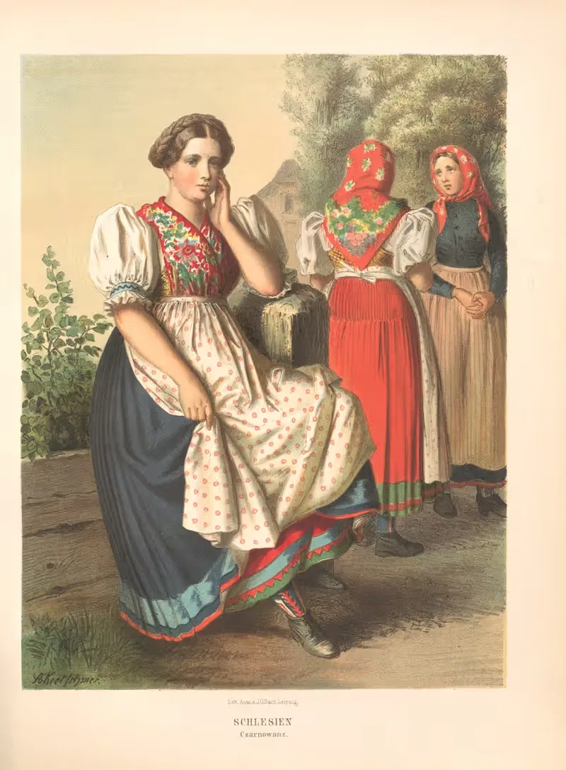 Немецкие народные костюмы Пл.17 by Альберт Кретшмер, 1870 — digital art print download
