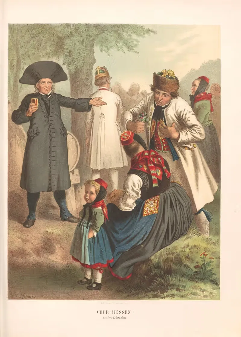 Немецкие народные костюмы, пл.24 by Альберт Кретшмер, 1870 — digital art print download