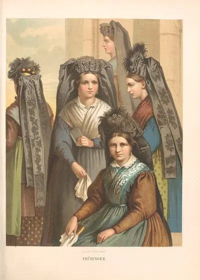Немецкие народные костюмы Пл.26 by Альберт Кретшмер, 1870 — digital art print download