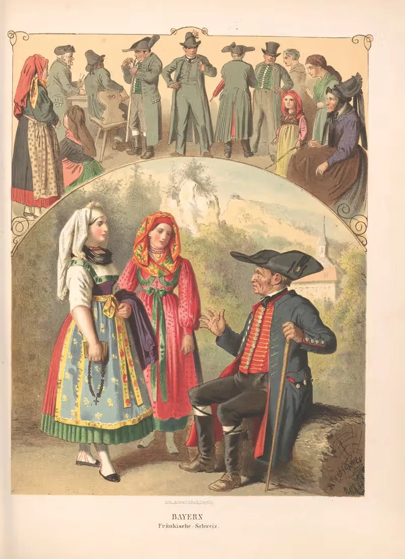 Немецкие народные костюмы, пл. 36 by Альберт Кретшмер, 1870 — digital art print download
