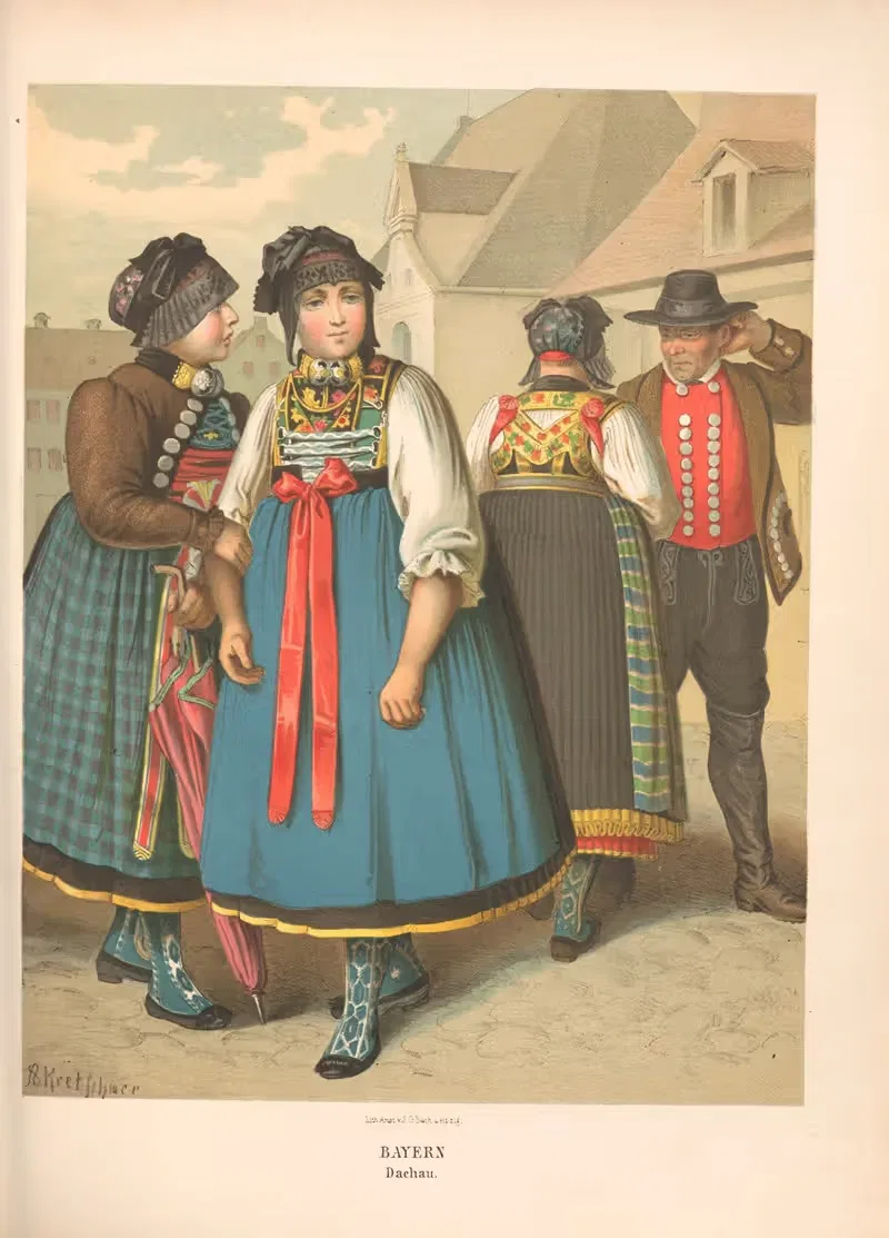 Немецкие народные костюмы Pl.37 by Альберт Кретшмер, 1870 — digital art print download