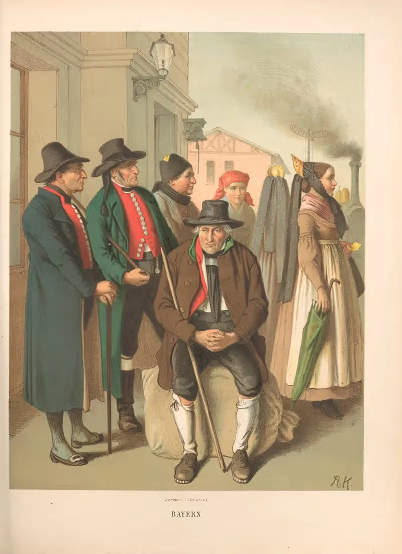 Немецкие народные костюмы Пл.40 by Альберт Кретшмер, 1870 — digital art print download