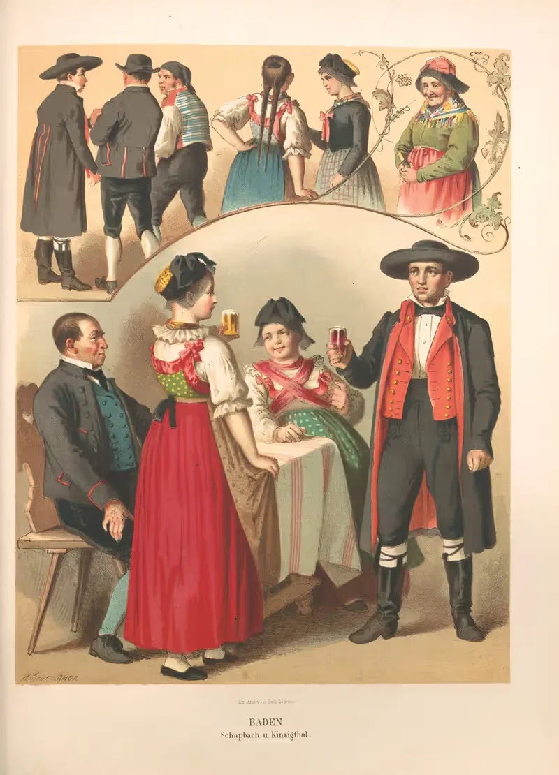 Немецкие народные костюмы Pl.48 by Альберт Кретшмер, 1870 — digital art print download