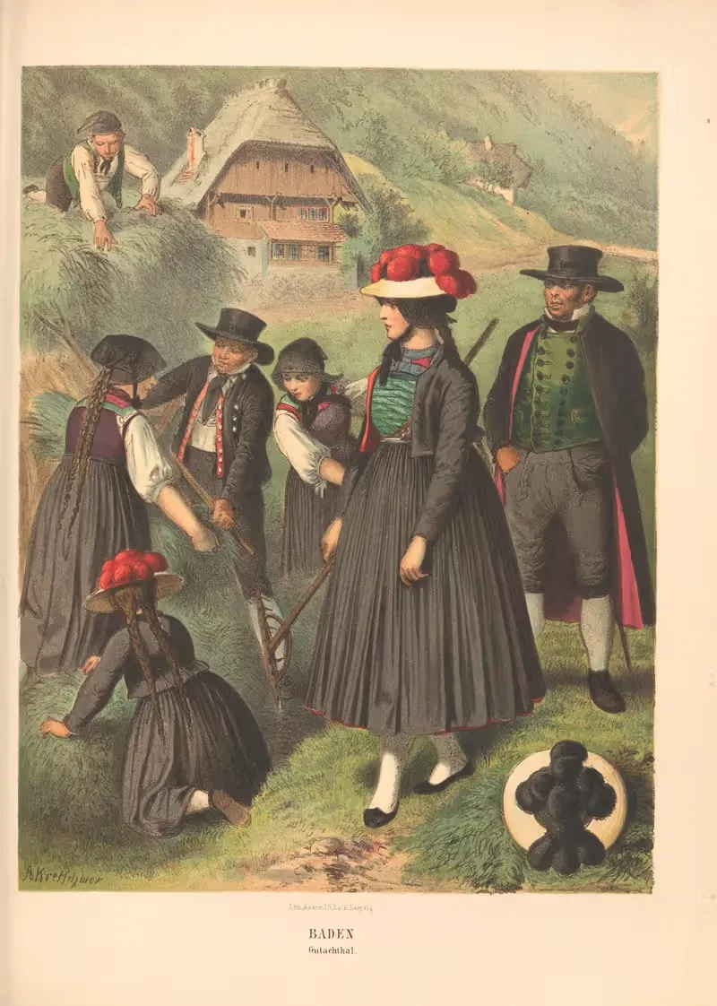 Немецкие народные костюмы, табл. 49 by Альберт Кретшмер, 1870 — digital art print download