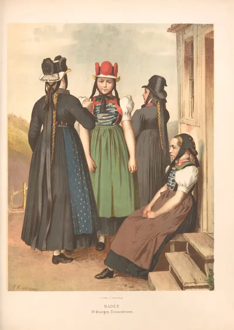 Немецкие народные костюмы, пл. 51 by Альберт Кретшмер, 1870 — digital art print download