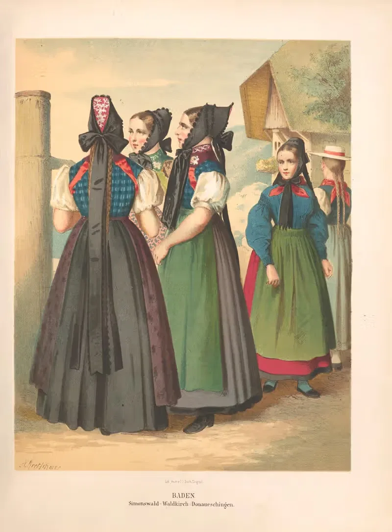 Немецкие народные костюмы Pl.52 by Альберт Кретшмер, 1870 — digital art print download