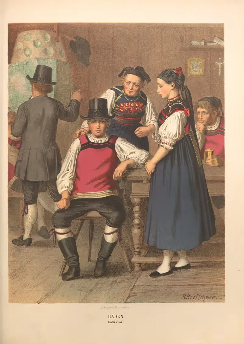 Немецкие народные костюмы by Альберт Кретшмер, 1870 — digital art print download