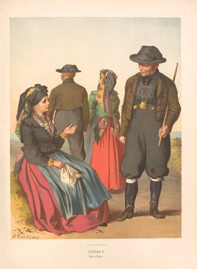 Немецкие народные костюмы пл. 59 by Альберт Кретшмер, 1870 — digital art print download