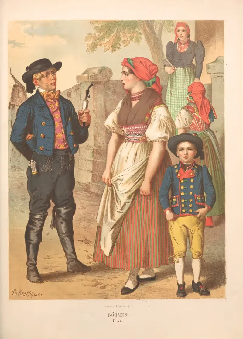 Немецкие народные костюмы Пл.60 by Альберт Кретшмер, 1870 — digital art print download