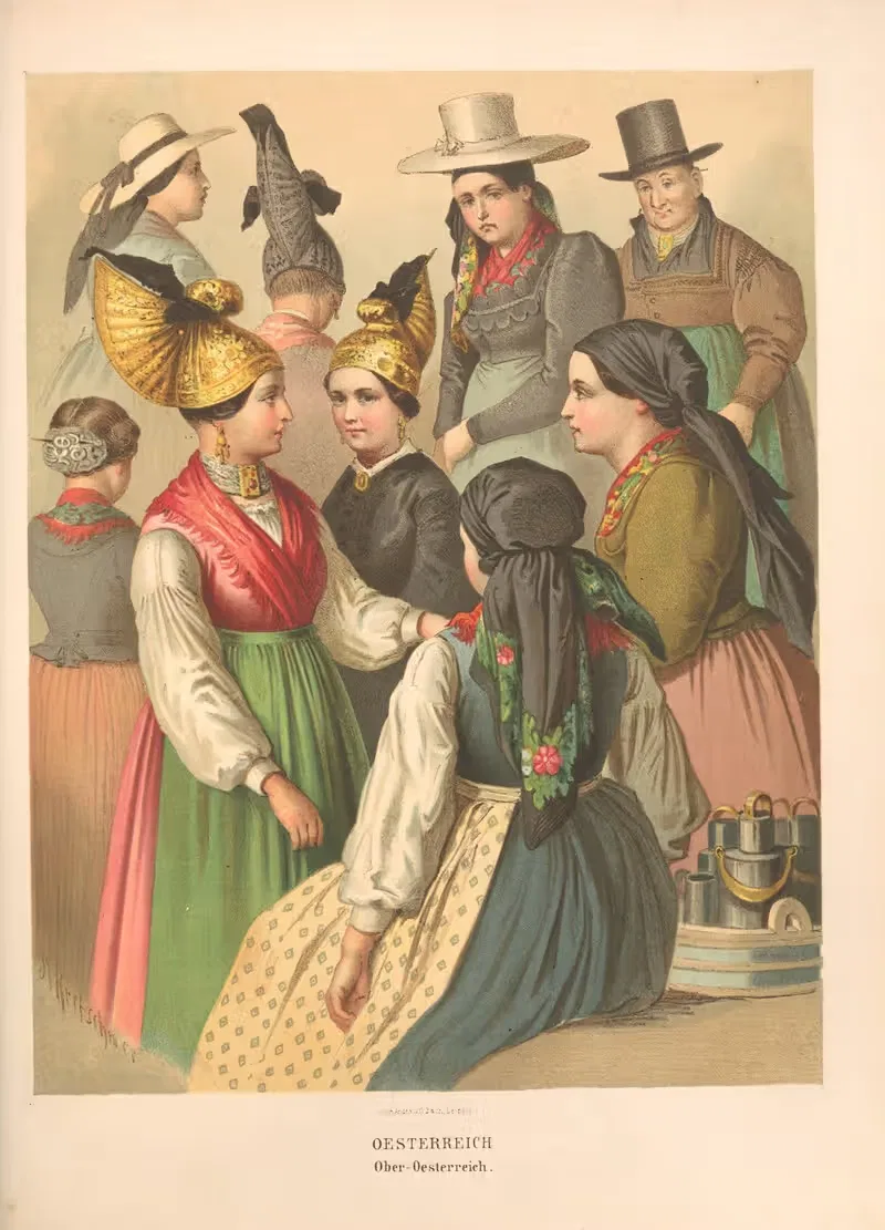 Немецкие народные костюмы Пл.61 by Альберт Кретшмер, 1870 — digital art print download