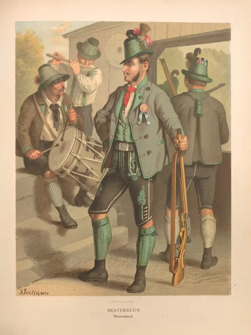 Немецкие народные костюмы Pl.63 by Альберт Кретшмер, 1870 — digital art print download