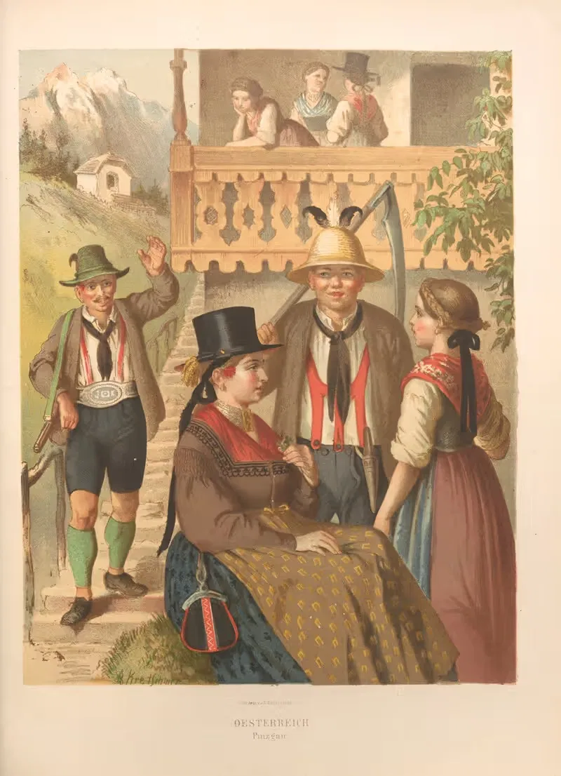 Немецкие народные костюмы, пл. 65 by Альберт Кретшмер, 1870 — digital art print download