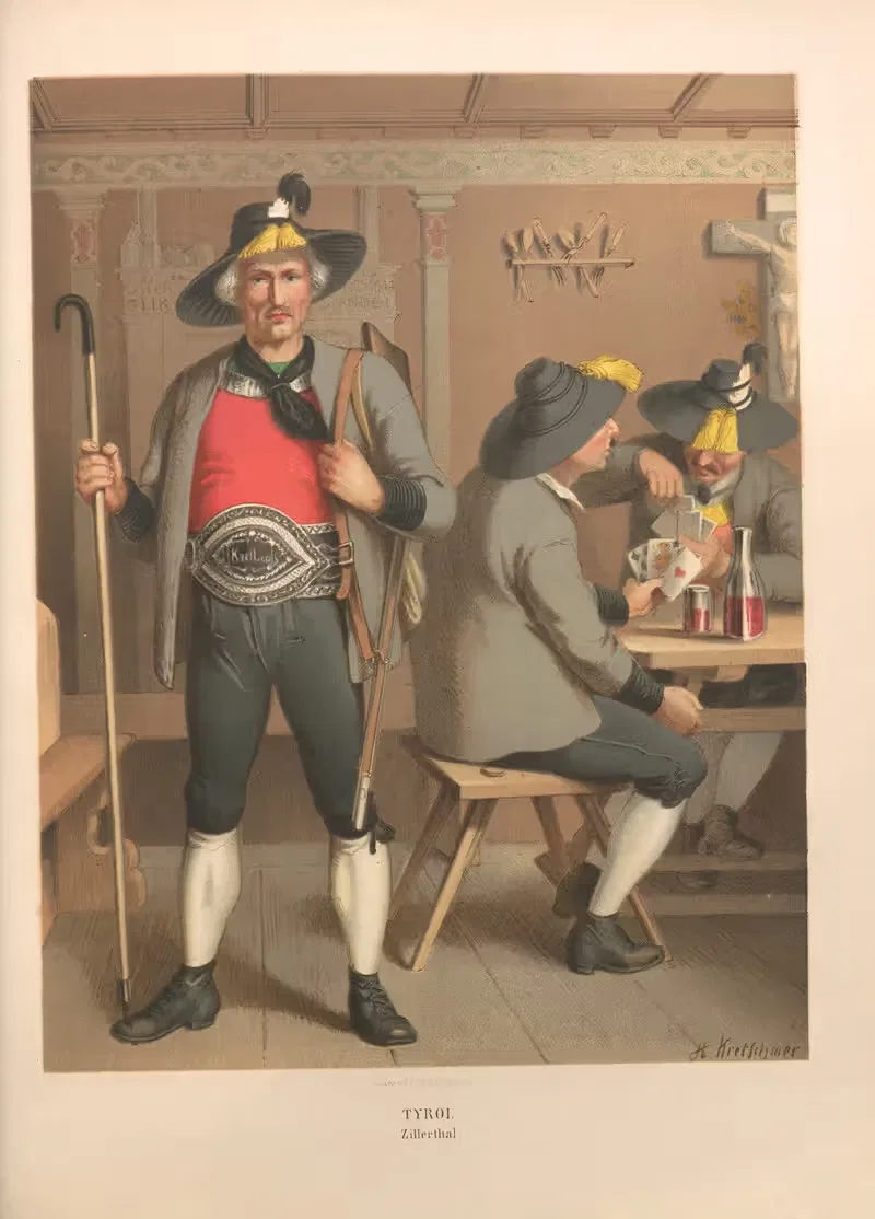 Немецкие народные костюмы, пл. 67 by Альберт Кретшмер, 1870 — digital art print download