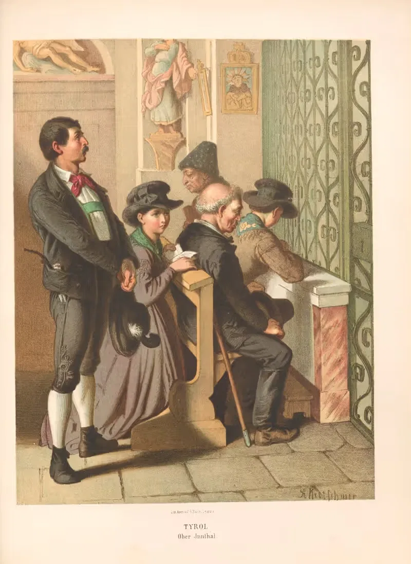 Немецкие народные костюмы Пл.69 by Альберт Кретшмер, 1870 — digital art print download