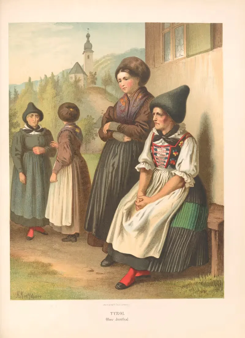 Немецкие народные костюмы Pl.70 by Альберт Кретшмер, 1870 — digital art print download