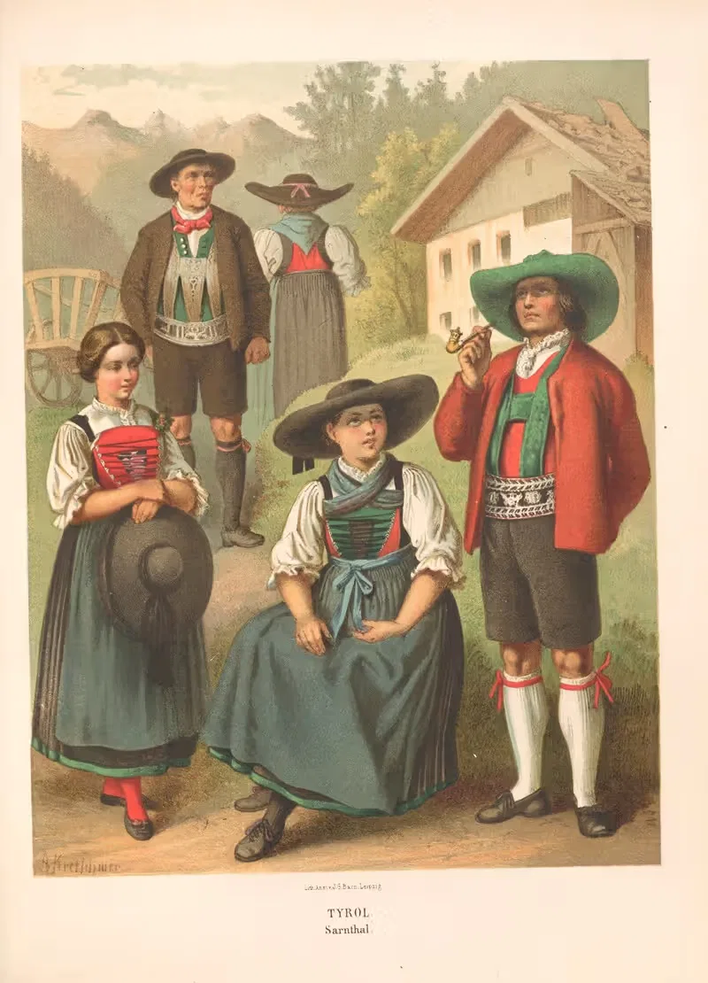 Немецкие народные костюмы Пл.71 by Альберт Кретшмер, 1870 — digital art print download