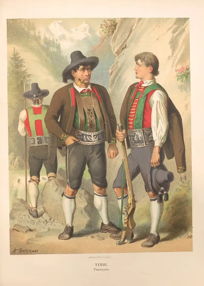 Немецкие народные костюмы Пл.73 by Альберт Кретшмер, 1870 — digital art print download