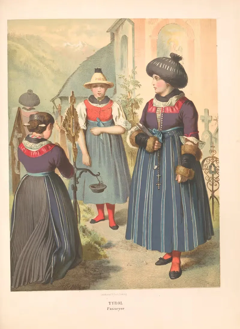 Немецкие народные костюмы Пл.74 by Альберт Кретшмер, 1870 — digital art print download