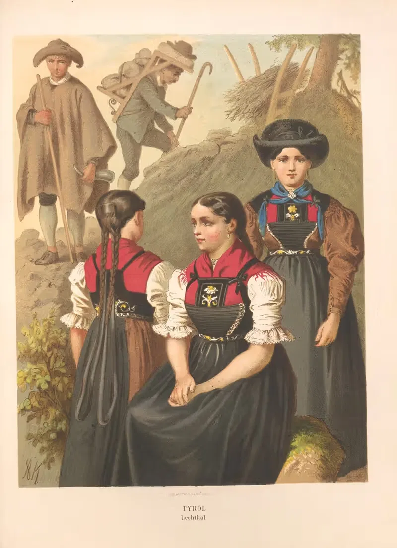 Немецкие народные костюмы пл.77 by Альберт Кретшмер, 1870 — digital art print download