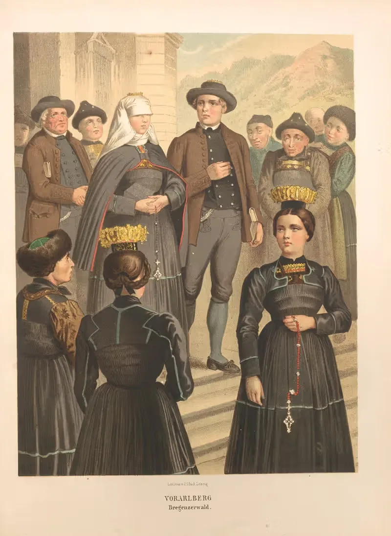Немецкие народные костюмы Пл.79 by Альберт Кретшмер, 1870 — digital art print download