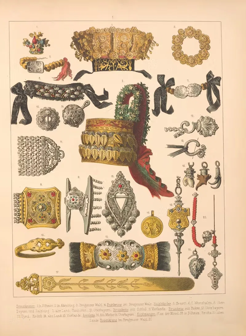 Немецкие народные костюмы, пл. 82 by Альберт Кретшмер, 1870 — digital art print download