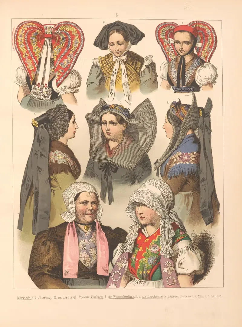 Немецкие народные костюмы Пл.86 by Альберт Кретшмер, 1870 — digital art print download