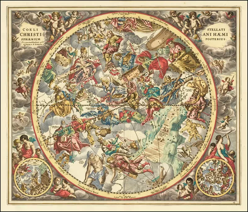 celestial chart representing the constellations according to Christian symbolism — Andreas Cellarius
