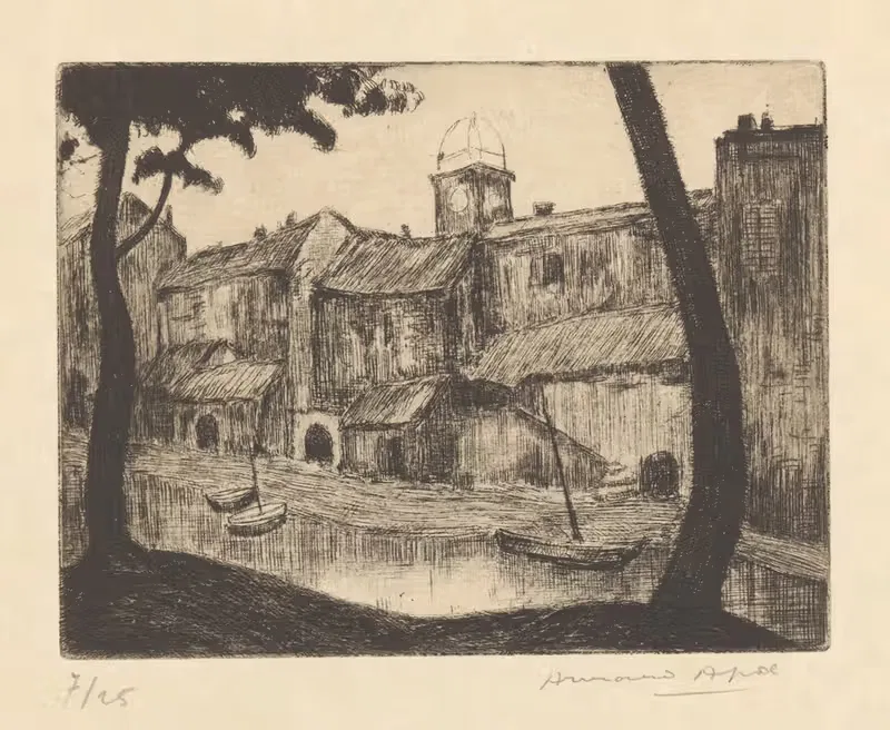 Сен-Марсель. Дома у воды by Арман Аполь, 1929 — digital art print download