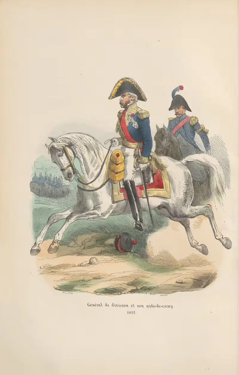 Генерал дивизии и его адъютант, 1812 by Ипполит Белланж, 1844 — digital art print download
