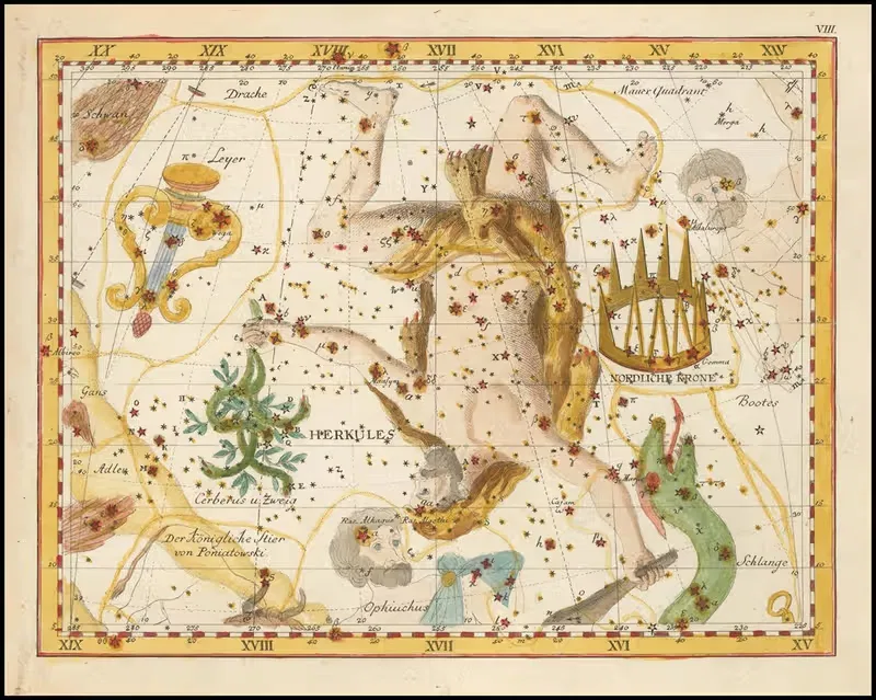Северная корона и Геркулес by Иоганн Элерт Боде, 1805 — digital art print download