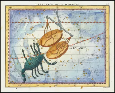 La Balance, et Le Scorpion (Libra & Scorpio) by John Flamsteed, 1776 — digital art print download