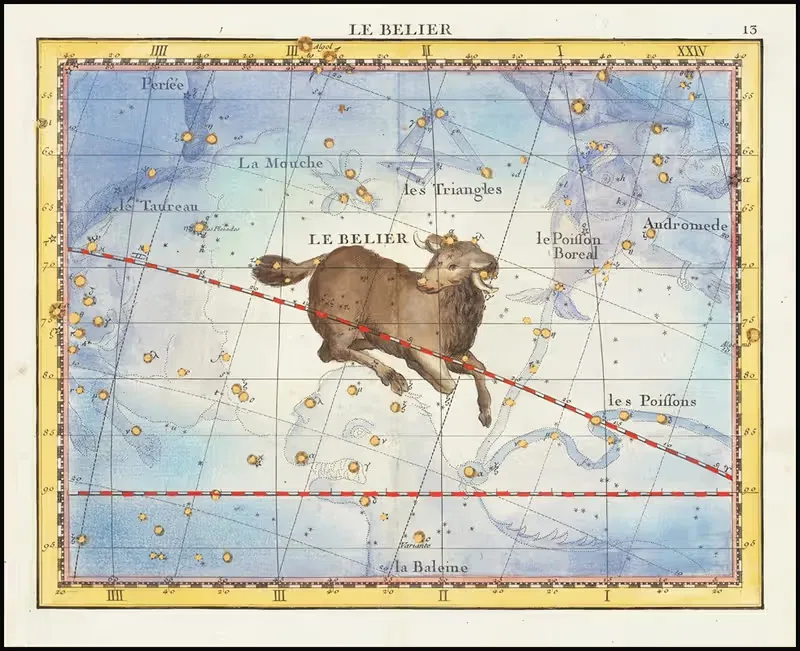 Le Belier (Aries) by John Flamsteed, 1776 — digital art print download