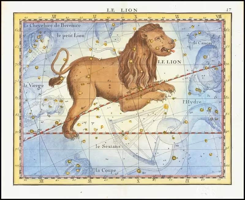 Le Lion (Leo) by John Flamsteed, 1776 — digital art print download