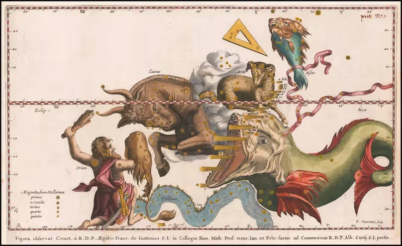 Figura observat Comet by Stanisław Lubieniecki, 1668 — digital art print download