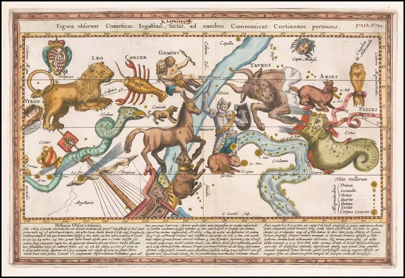 Фигура наблюдает за кометой by Станислав Лубенецкий, 1668 — digital art print download
