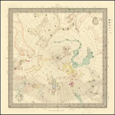 Ursa Major, Cassiopea by William Barnard Clarke, 1830 — digital art print download
