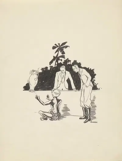 Человек заставляет кувшин парить by Ф. Окерс, 1934 — digital art print download