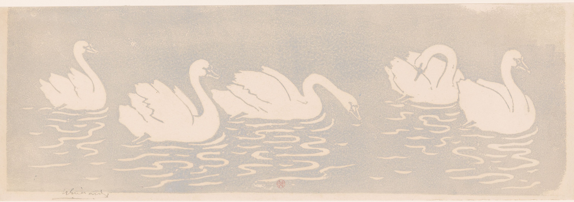 Five swans by Анри-Шарль Герар, 1897 — digital art print download