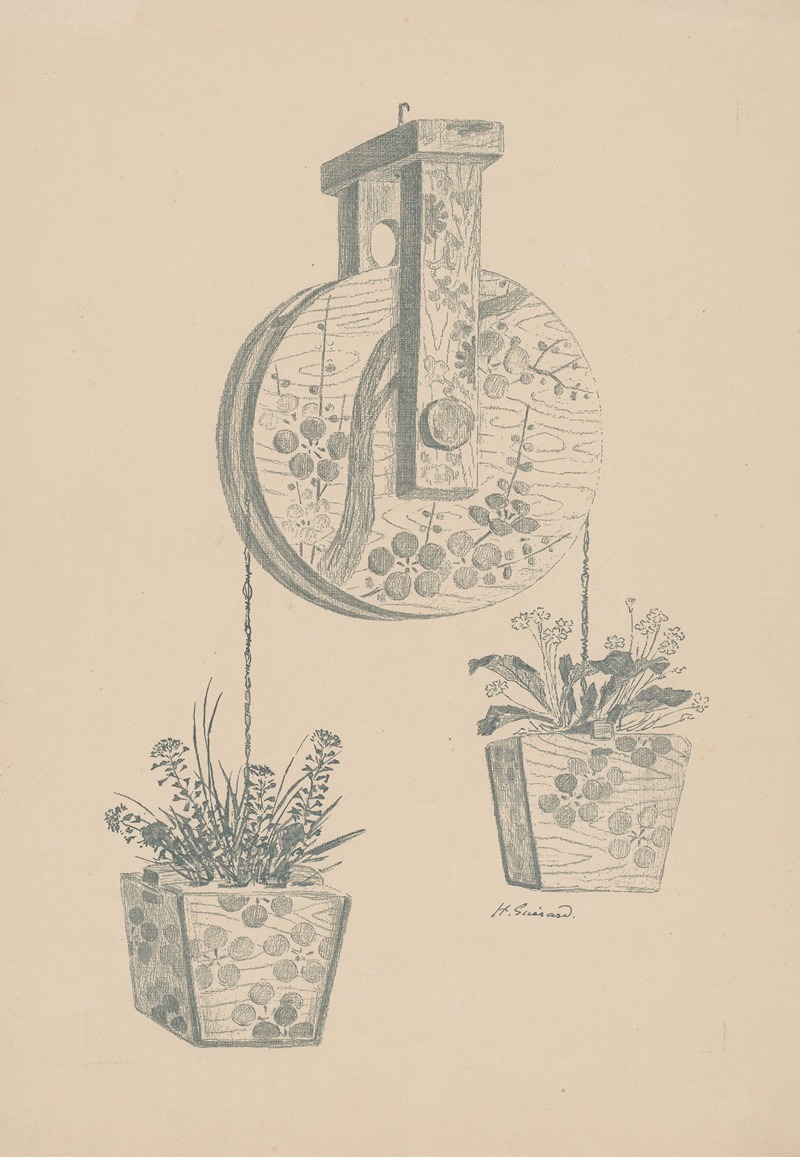 Katrol met twee bloembakken by Анри-Шарль Герар, 1856-1897 — digital art print download