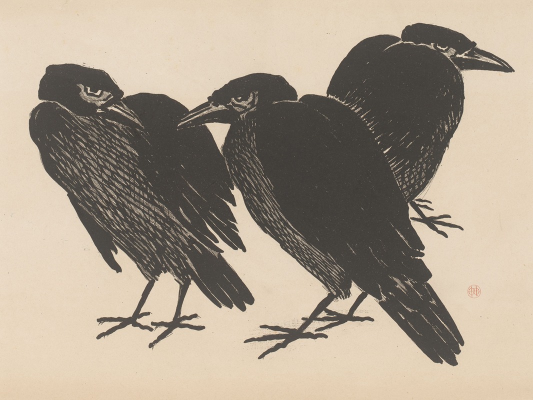 Three crows by Henri-Charles Guérard, 1872-1897 — digital art print download