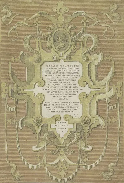 Картуш с портретом Губерта Гольциуса by Губерт Гольциус, 1557-1559 — digital art print download