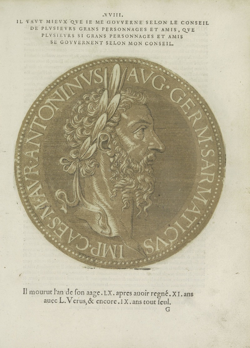 Emperor Marcus Aurelius by Hubert Goltzius, 1557-1559 — digital art print download