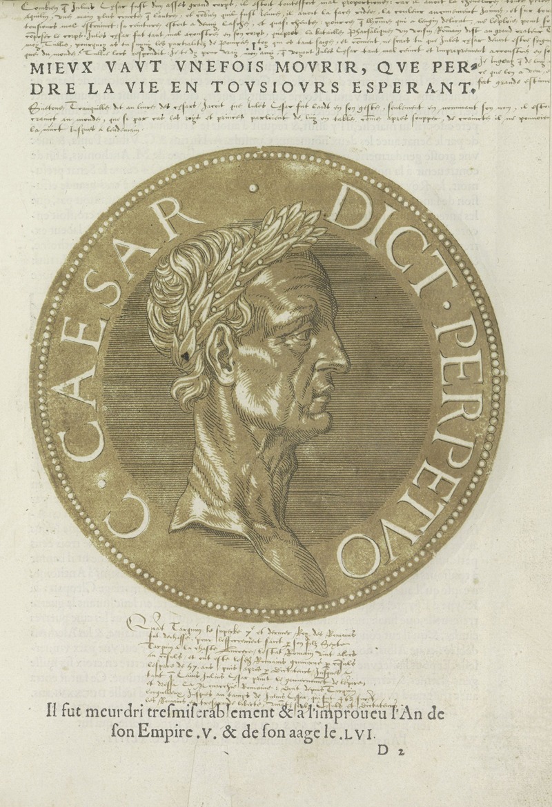 Julius Caesar by Hubert Goltzius, 1557-1559 — digital art print download