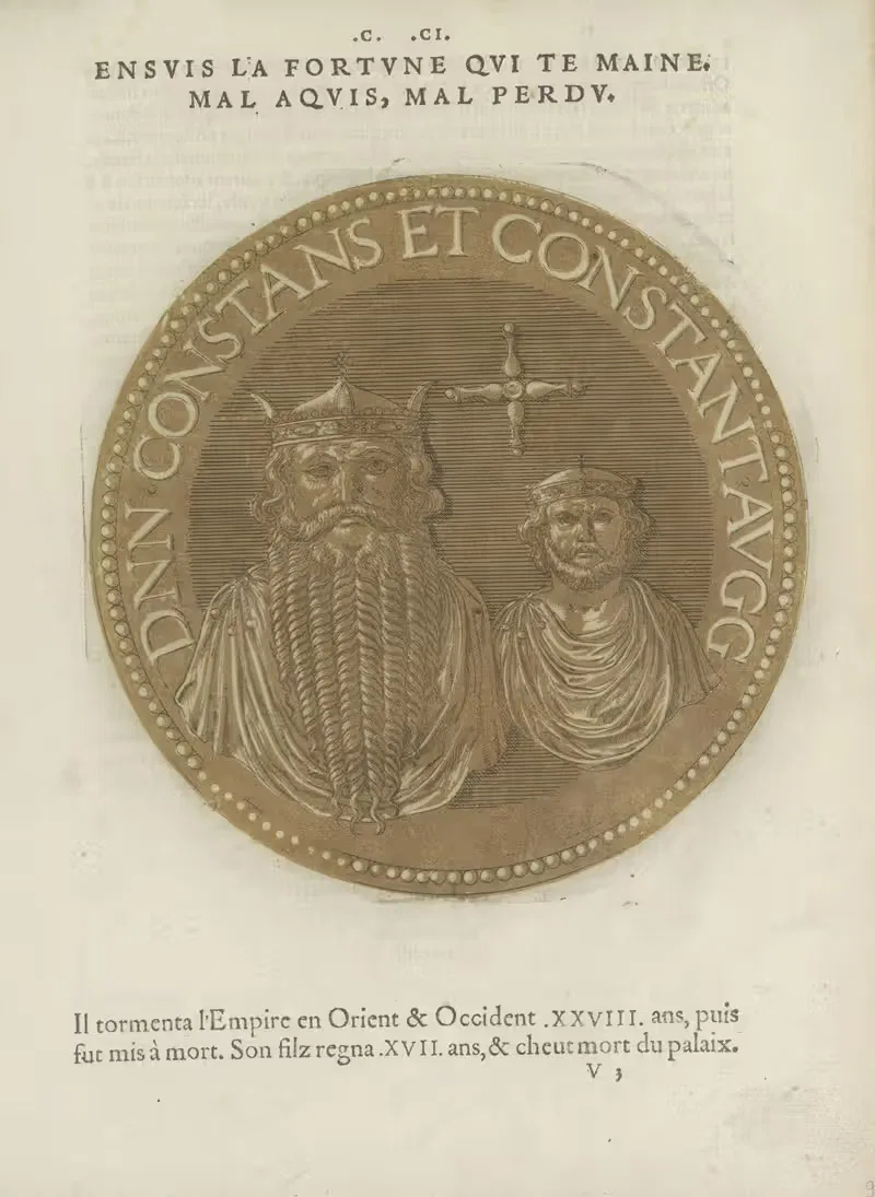 Император Константин III и его сын Констанс II by Губерт Гольциус, 1557-1559 — digital art print download