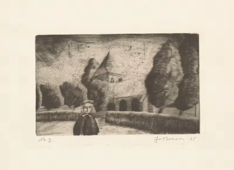 Девочка у церкви by Джо Безан, 1925 — digital art print download