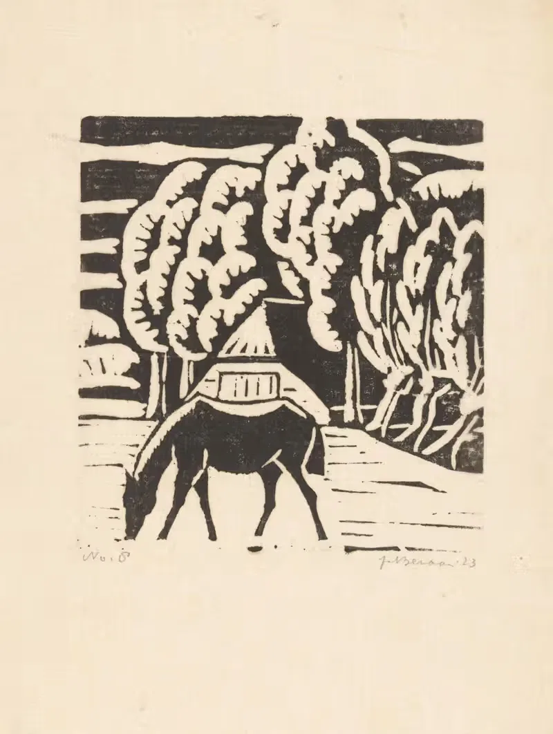 Лошадь на лугу by Джо Безан, 1923 — digital art print download