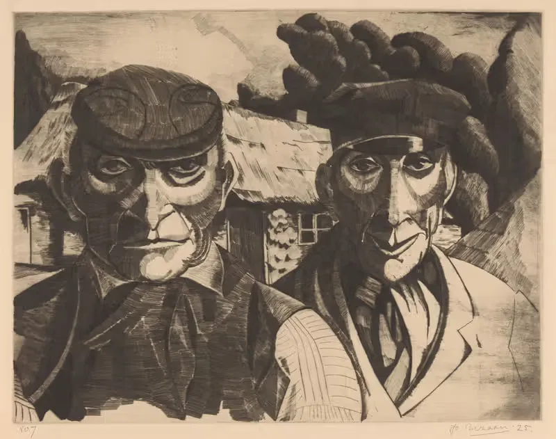 Два крестьянина by Джо Безан, 1925 — digital art print download